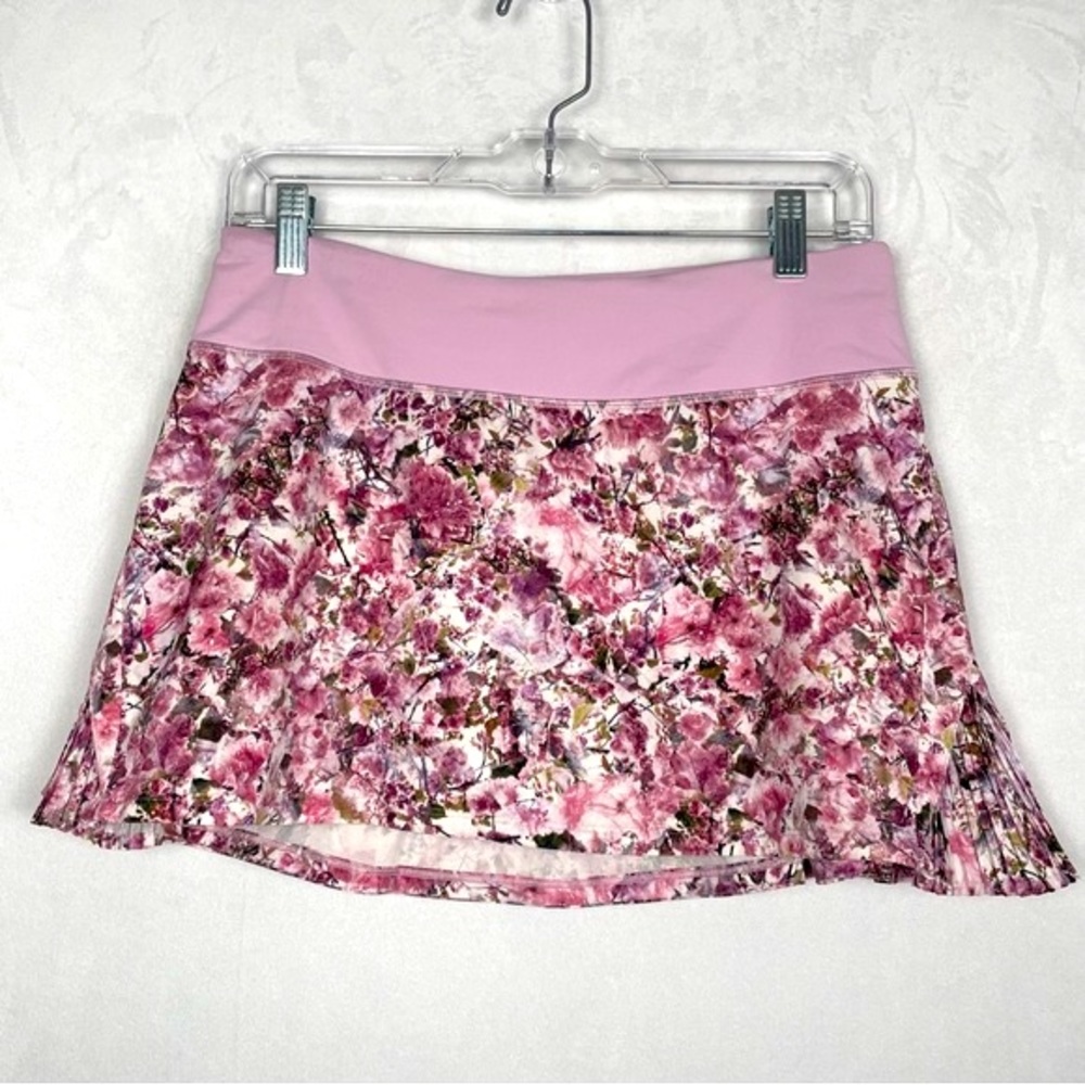 Lululemon Skort Women's Play Off The Pleats Skirt Blossom Spritz Pink Floral, 6